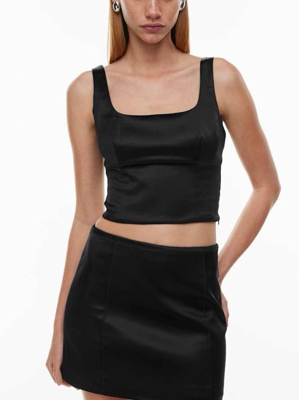 Aritzia Wilfred Shine Satin Bustier Tank Top